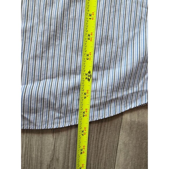 Lands End Non-Iron Long Sleeve Blue Striped Shirt Size 18W - Picture 6 of 7